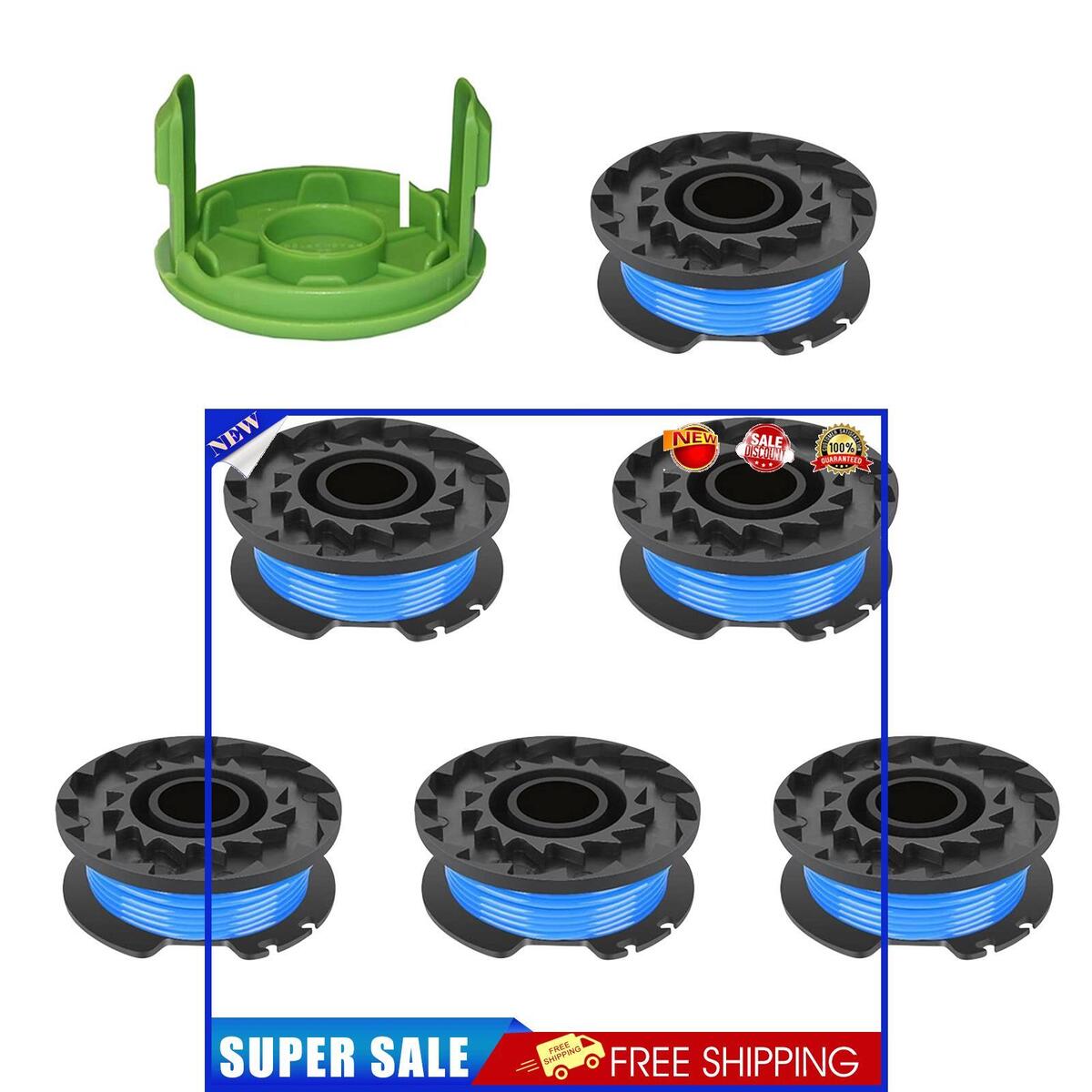 Line String Trimmer Spool 7pcs 0.065 inch Weed Eater Spool for Greenworks