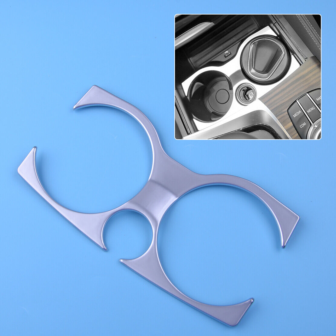 Chrome Interior Water Cup Holder Panel Cover Trim fit for BMW 5 Series G30 Li