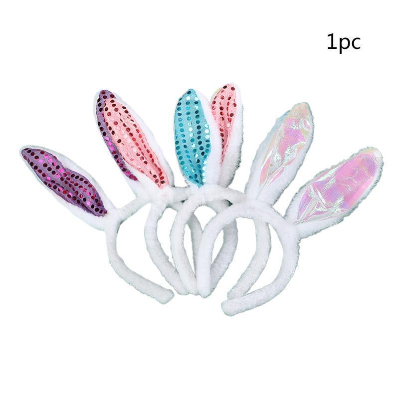 Children Bunny Ear Hair Band Flannel Glitter Slice Hairband Girl Rabbit Ornament