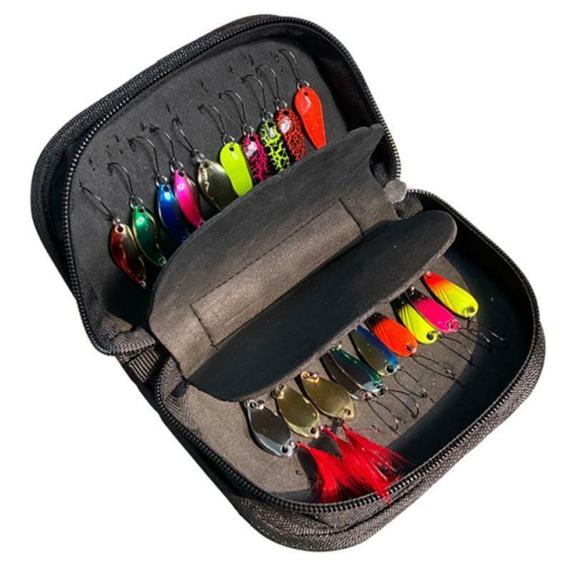 20Pcs Sequin Fishing Spinner Swimbait Freshwater Saltwater Baits Hooks with Case