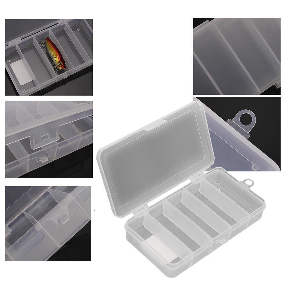 5 Compartments Large Size Fishing Tackle Box Storage Bait Lure Container
