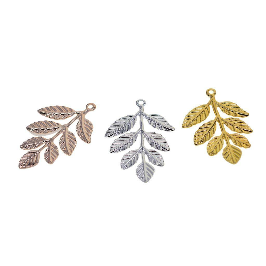 90x Large Filigree Leaf Branches Pendants Ornament Jewelry Findings Supplies