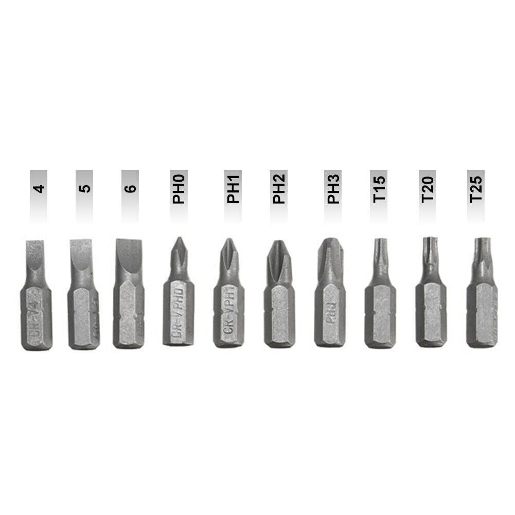 10pcs Electric Drill Screwdriver Bit Torx Cross Hex Shank Head (Yellow)