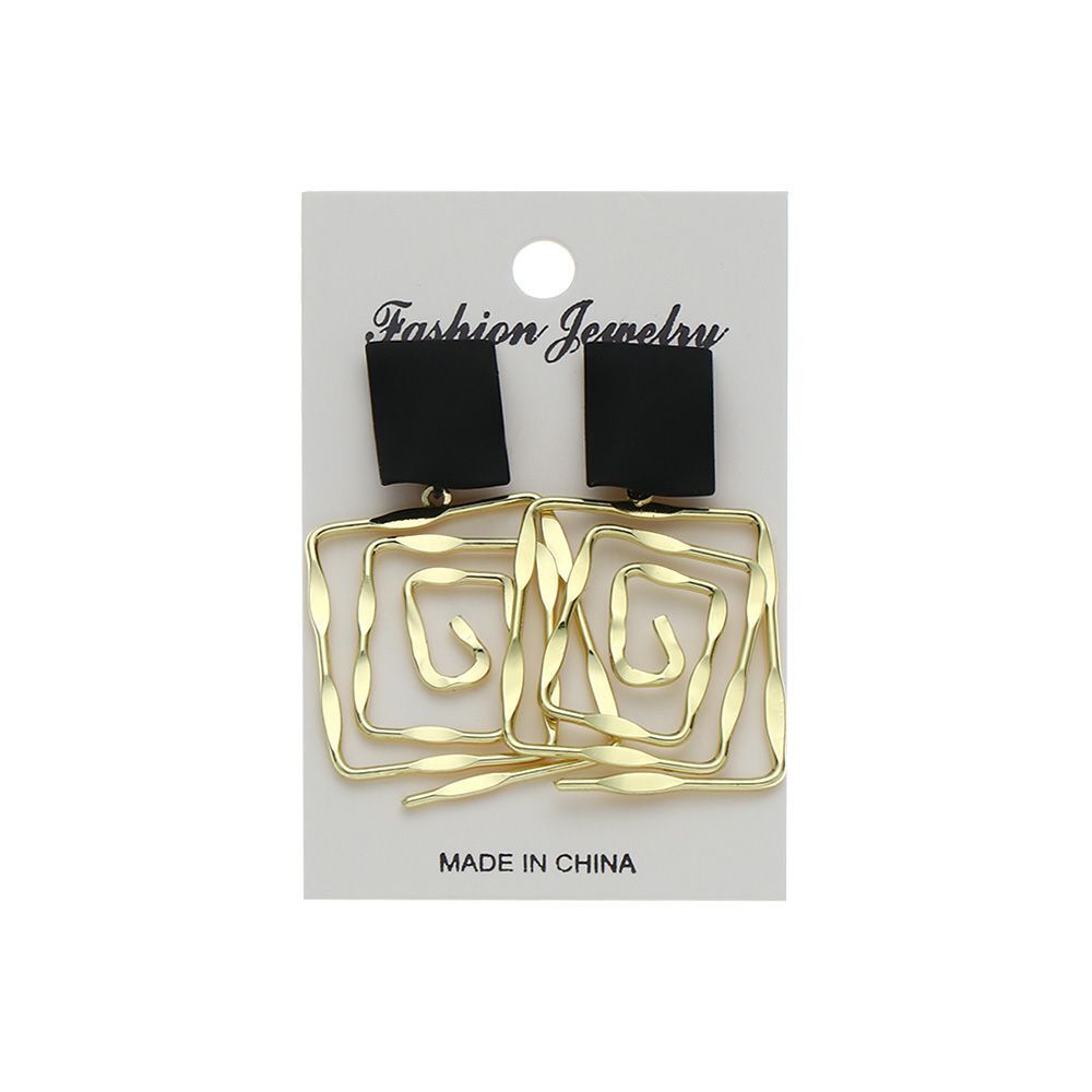 Women Girls Hanging Earrings Dangle Drop Geometric Spiral Earrings Metal Maze