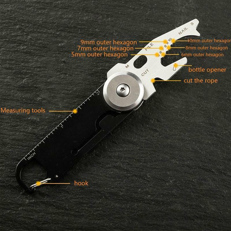 EDC Tool Pocket Keychain Hook Bottle Opener 5/6/7/8/9/10 mm Wrench Multi-Tool