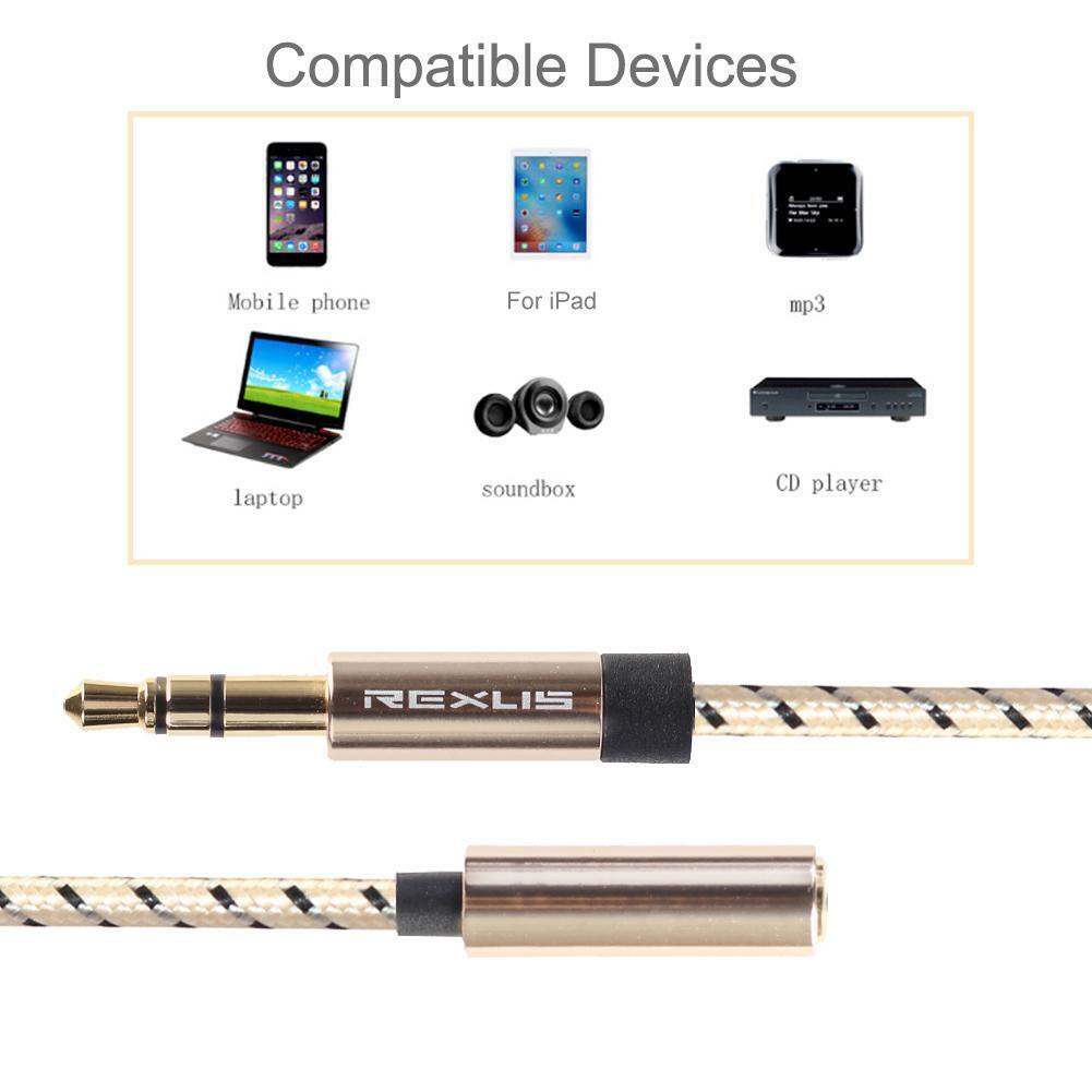 Headphone Extension Cable 3.5mm Male to Female Audio Extender Cord (1m)
