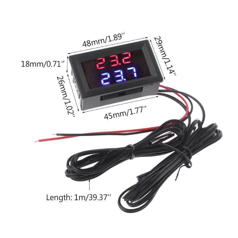 Dual Display Digital Thermometer -20?~100? for Aquarium Tank/Fish Tank Durable