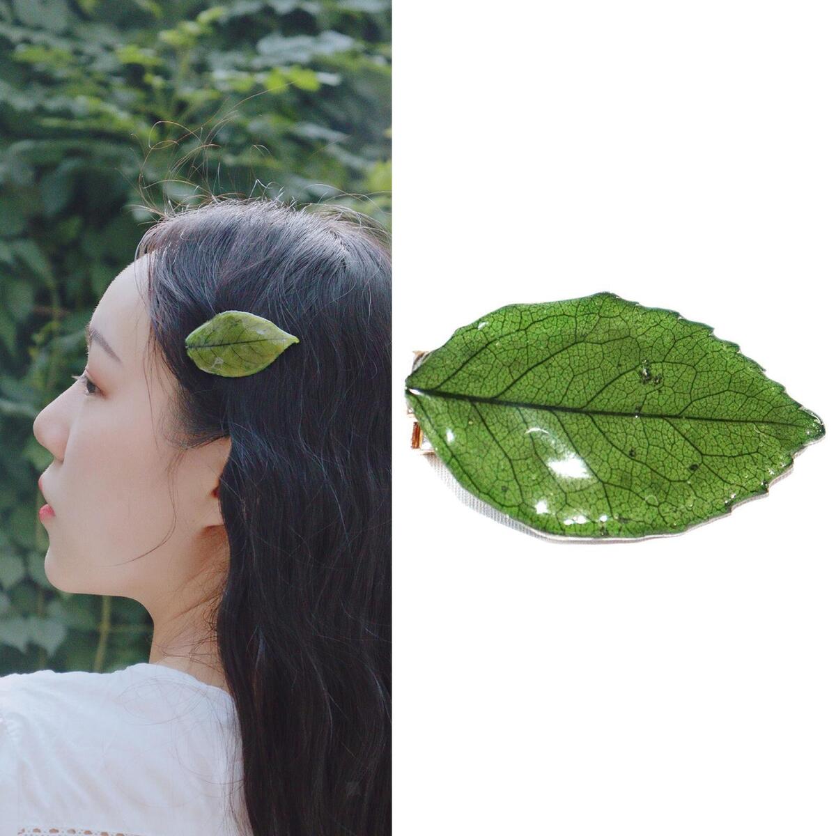 Leaf Hair Clip Holder Accessories Non Slip Modern for Women Girl Ladies Party