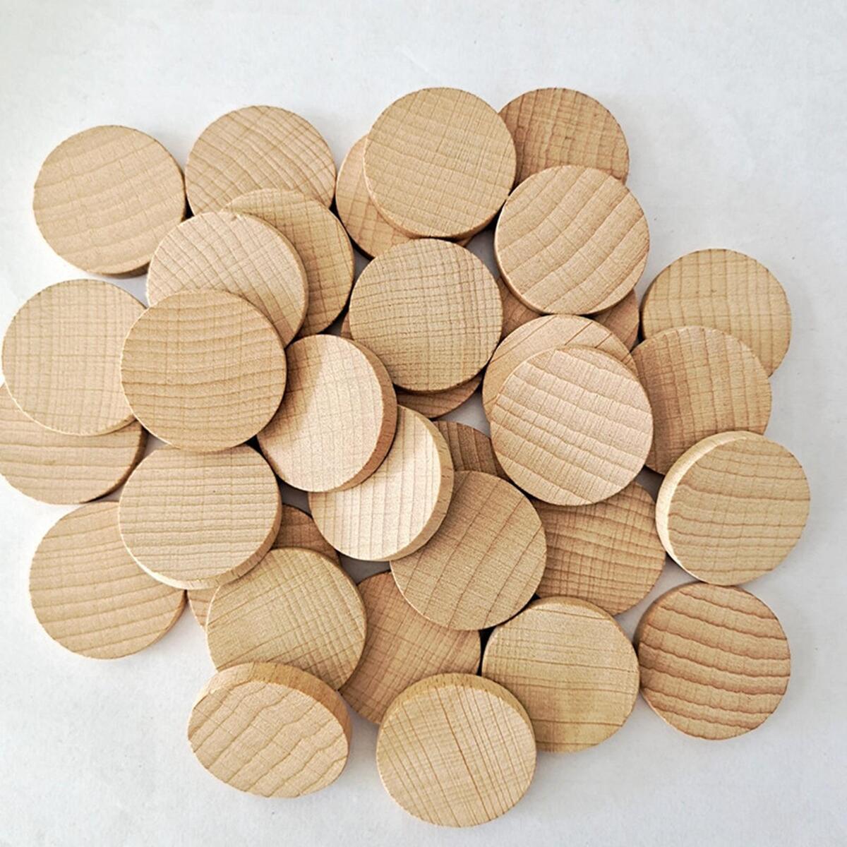 100 * Unfinished  Slice DIY 0.8"  Cutout Chips Crafts en Pieces