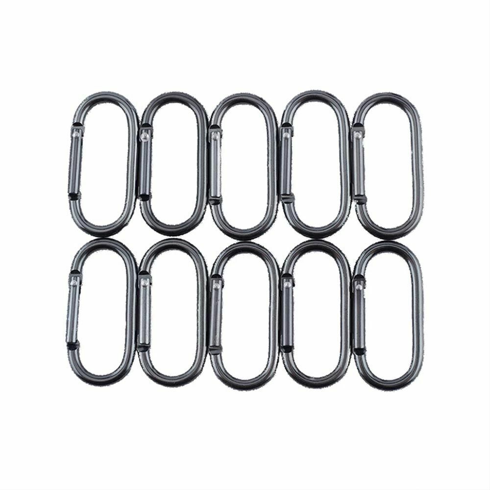 Safe Fishing Oval Metal Keychain Clip Carabiners Hooks Hanging Buckle