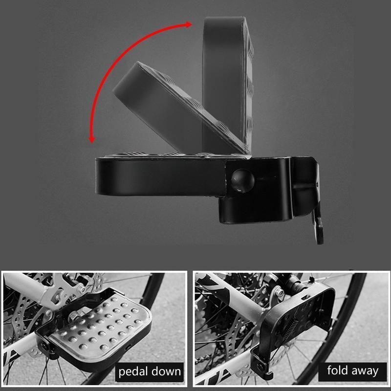 1 Pair of Bike Rear Pedals Folding Bike Pegs Footrest Steel Foot Peg Kids Bike