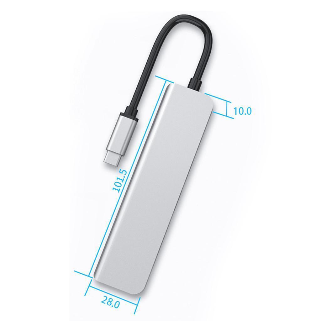 Blesiya USB-C Hub Adapter 5-Dalam-1 4K Hdmi 3 Usb 3.0 Port 87W Pd Pengecasan