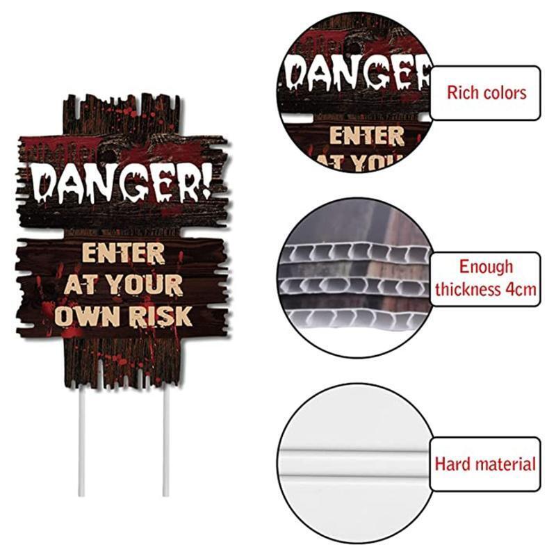 Halloween Yard Signs Set of 6 Spooky Night Home Courtyard Pathway Decoration