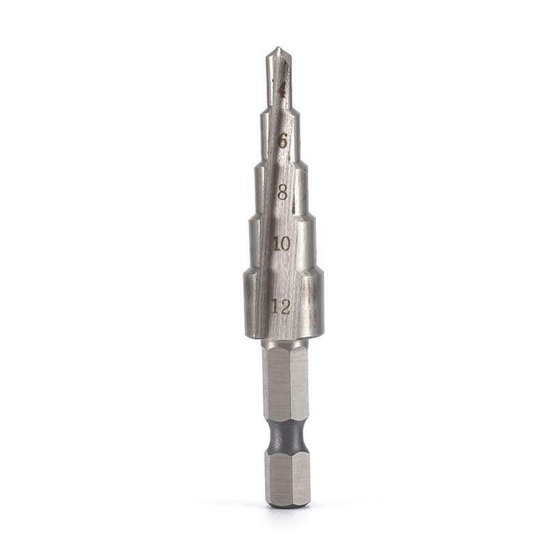 4 Pieces Step Drill for Perforated Metal Iron Aluminum Brass Wood Plastic Etc.