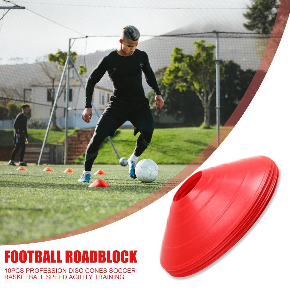 10pcs/lot Outdoor Soccer Cross Speed Agility Training Discs Cone (Red)