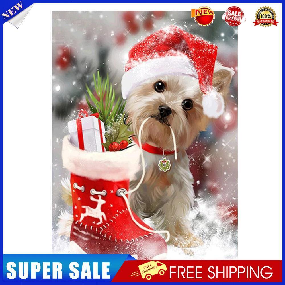 Dog Christmas Xmas 5D Diamond Embroidery Painting Rhinestone Cross Stitch