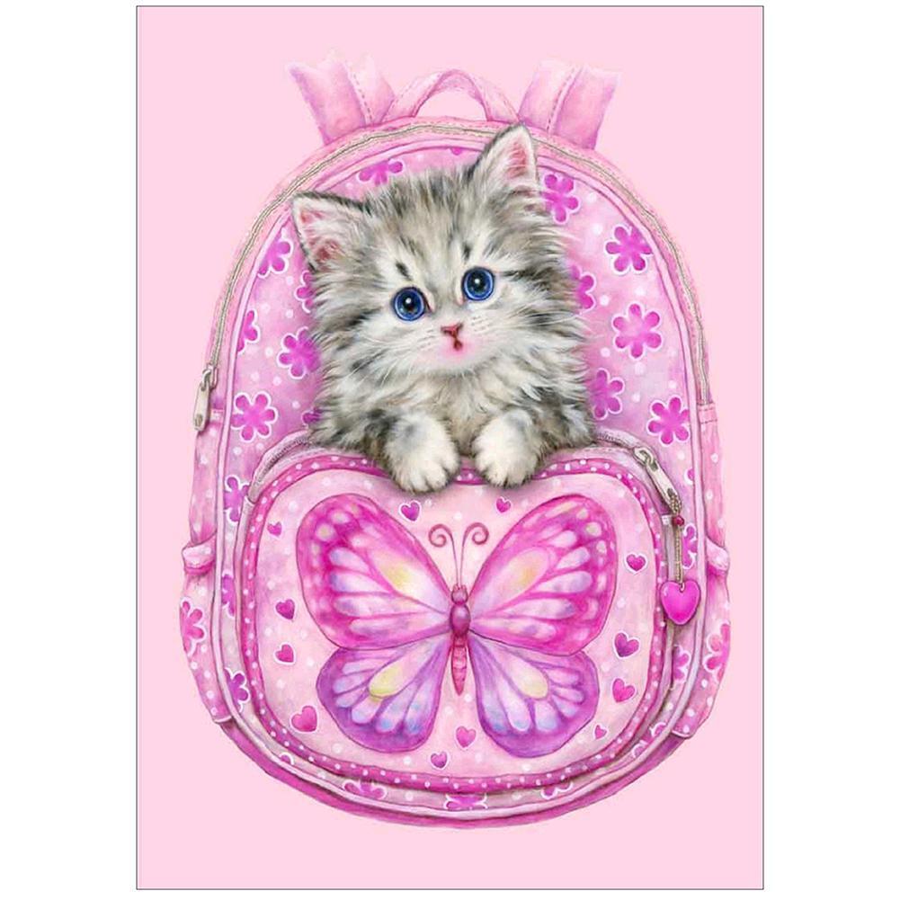 Cute Cat In The Bag Diamond Painting Embroidery DIY Cross Stitch Home Decor