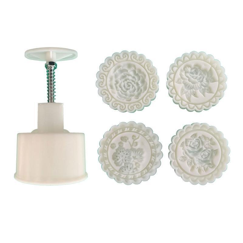 Flower Shaped Plastic Mooncake Molds Mooncake Stamps DIY Baking Accessories