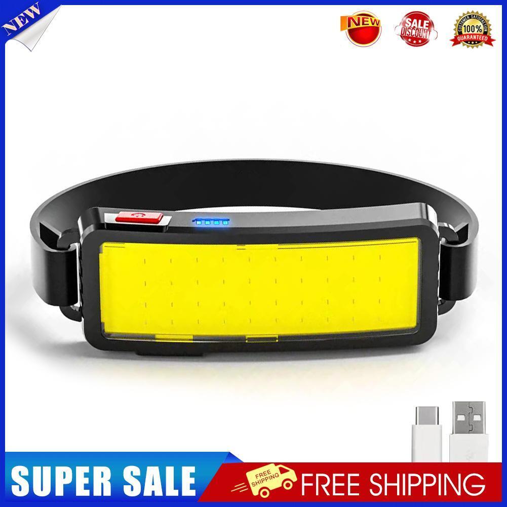Portable LED Headlamp COB USB Rechargeable Headlight Built-in Battery Torch