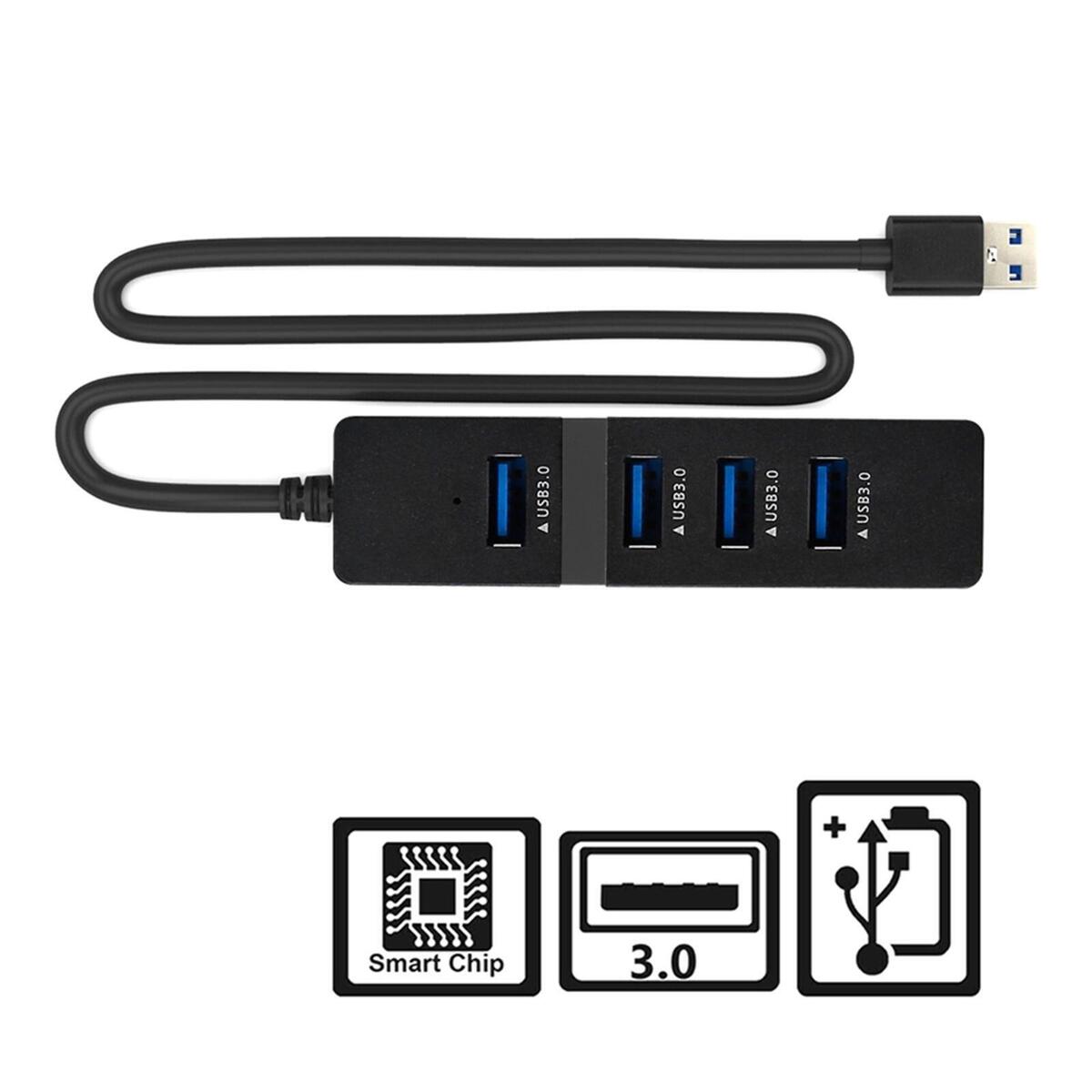 Portable 4 Ports USB 3.0 Hub Multi Splitter Expansion Data USB Hub for Laptop