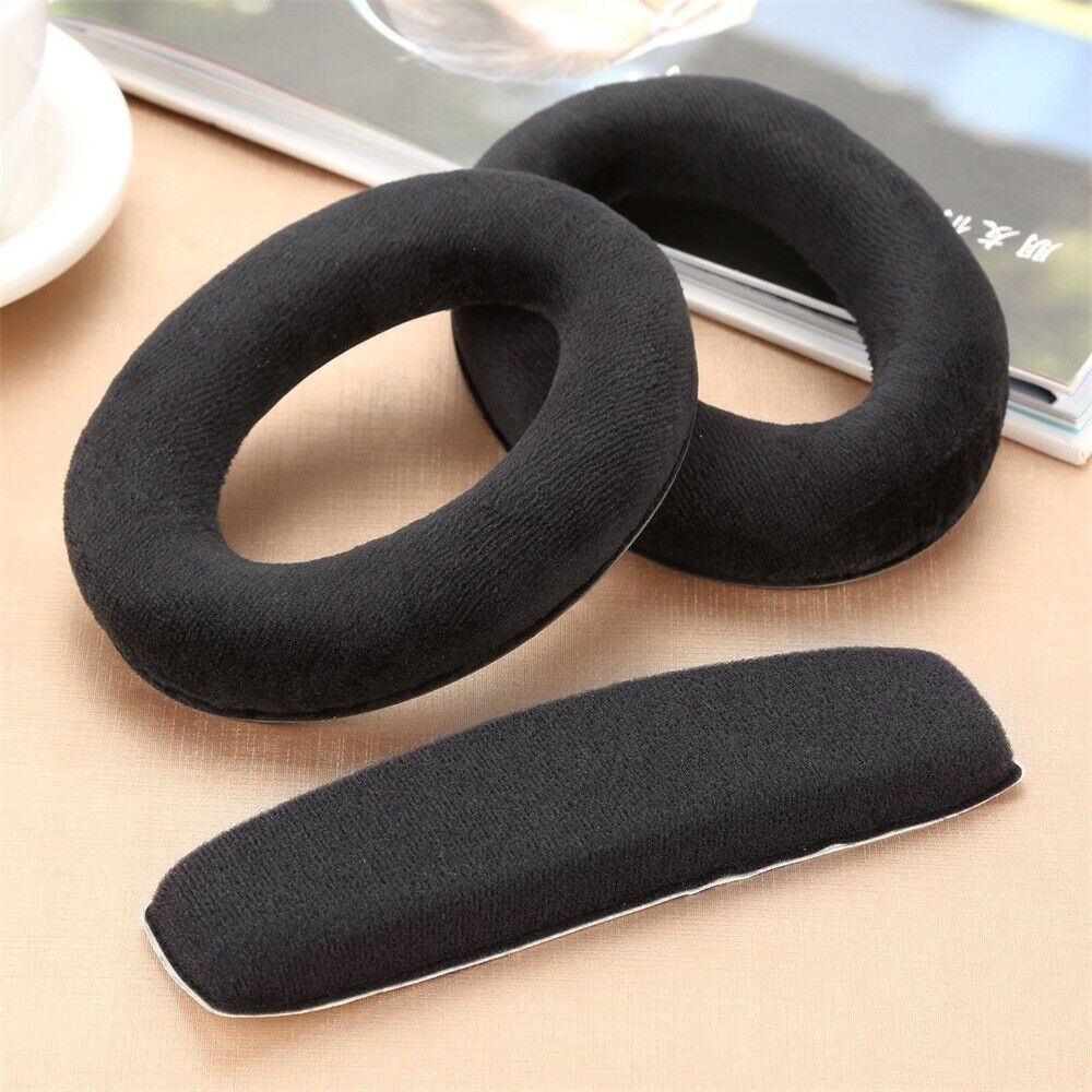 Soft foam and Velour Replacement Earpads With Headband Increase Comfort Level