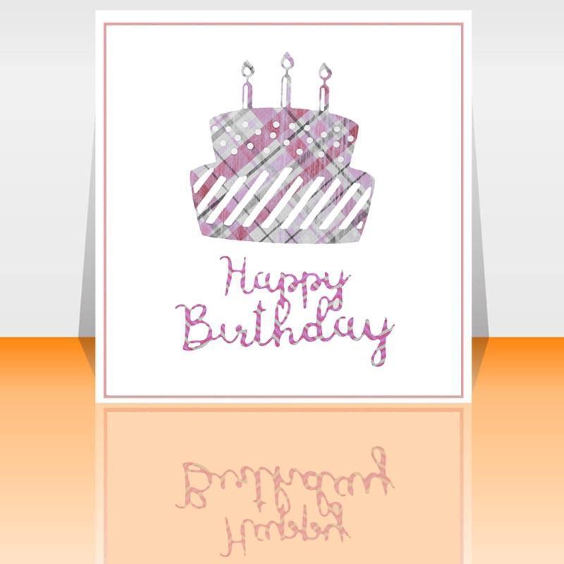 Happy Birthday Cake Metal Cutting Dies Stencil DIY Scrapbooking Album Paper Card