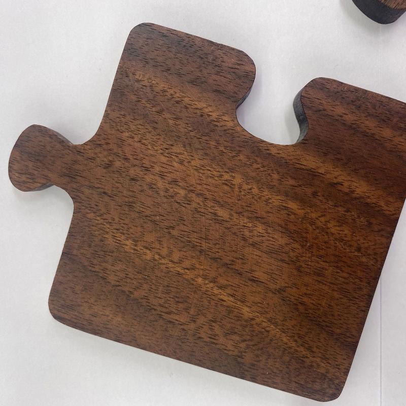 Black Walnut  Dark Wood Coaster Puzzle Splicing Heat Insulation Placement Pad