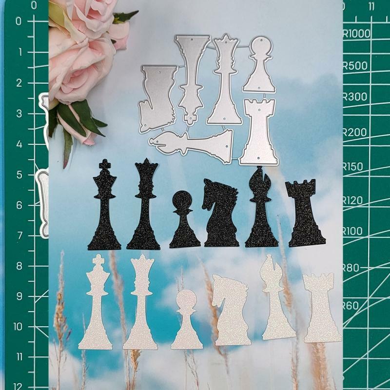 International Chess Metal Cutting Dies Stencil DIY Scrapbooking Album Template