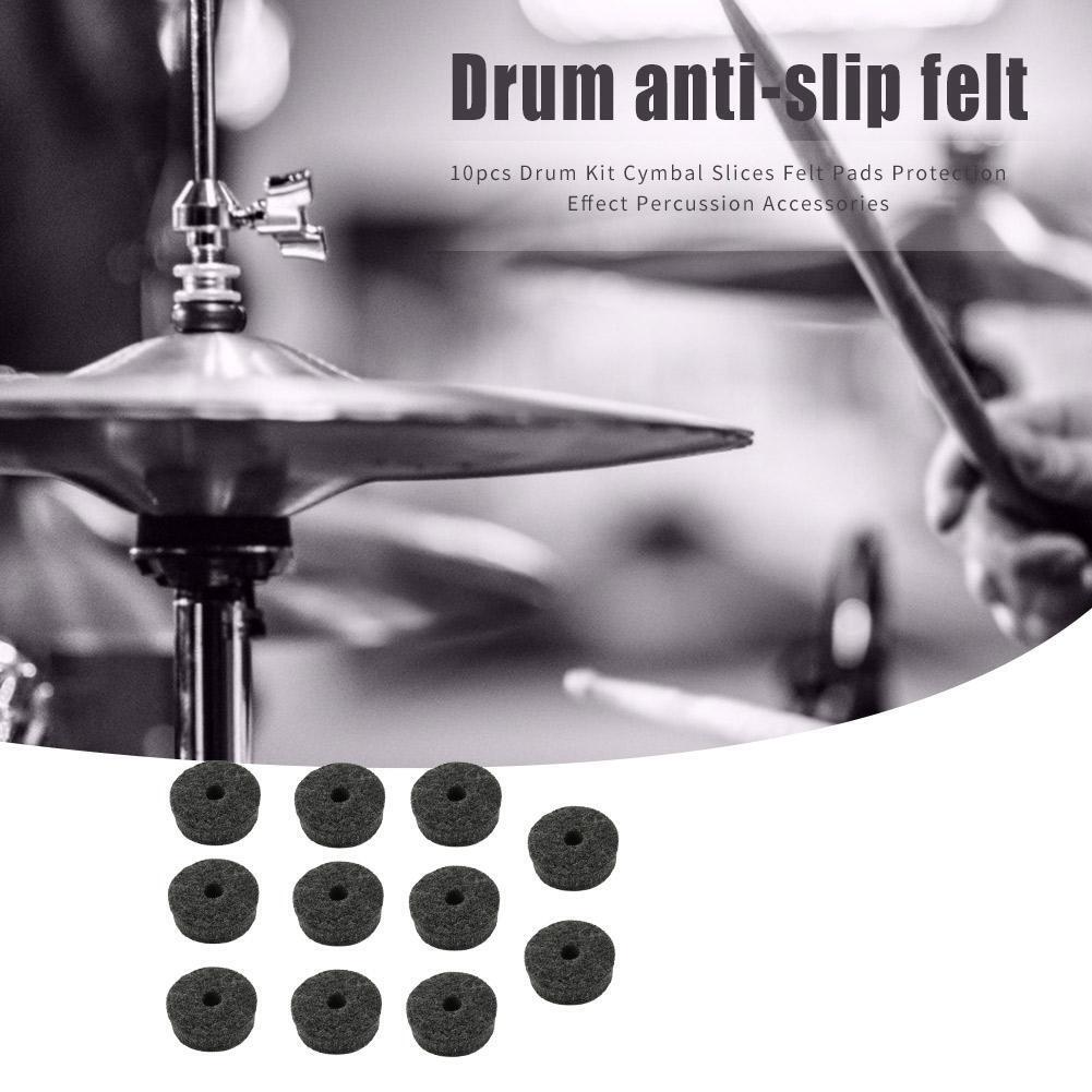 10pcs Drum Kit Cymbal Felt Pads Drum Slices Felt Protection Percussion Part