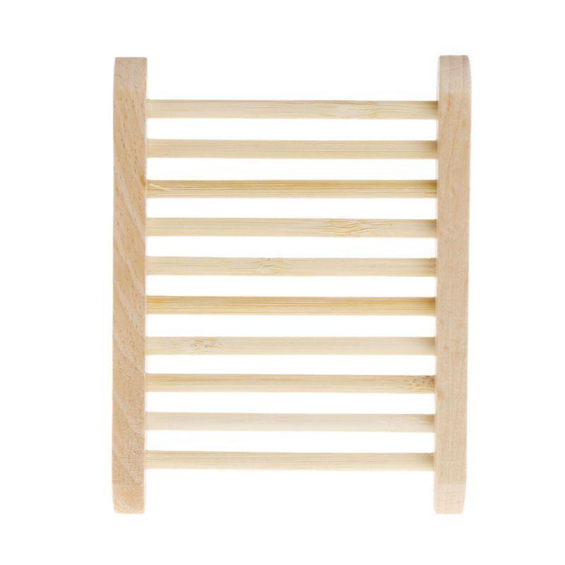 Wooden Handmade Bathroom Anti-Skid Soap Dish Sink Drain Holder Sundries Rack