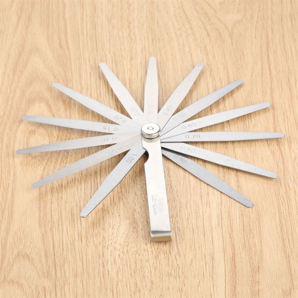 High Strength 13 Blade Metric 0.05mm-1mm Feeler Gauge for Metric Set 105mm Long