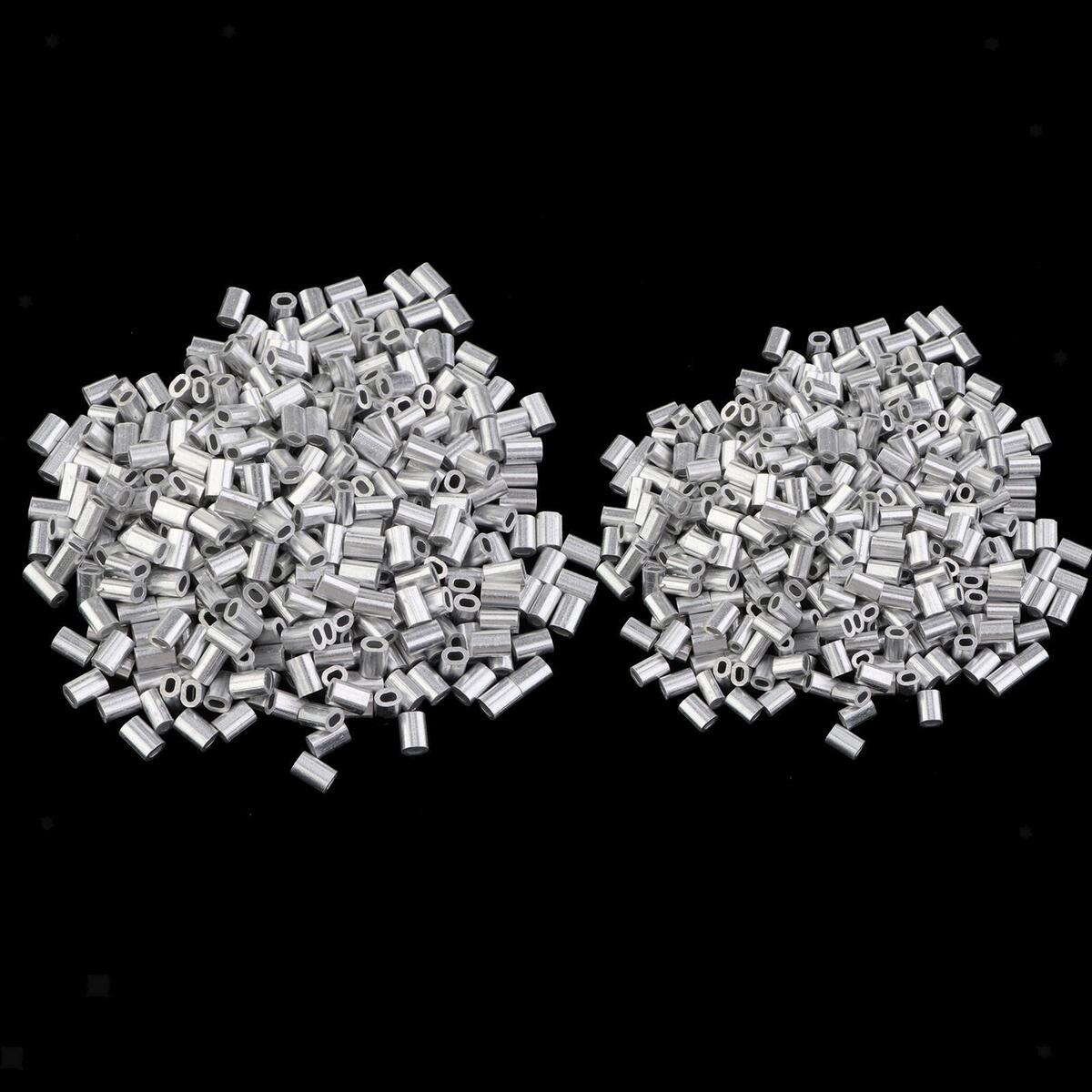 2000x Single Barrel Crimp Sleeves Mini Aluminum Crimp Connector 1mm 1.2mm