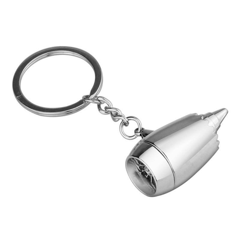 New Creative Airplane Turbine Pendant Key Ring Fashion Keychain Storage Keys Men