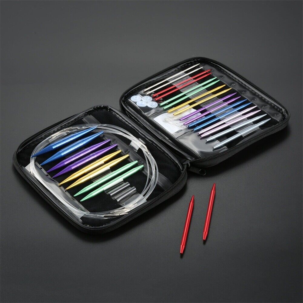 26pcs/set Aluminum Change Head Circular Knitting Needle Set DIY Home Sewing Tool