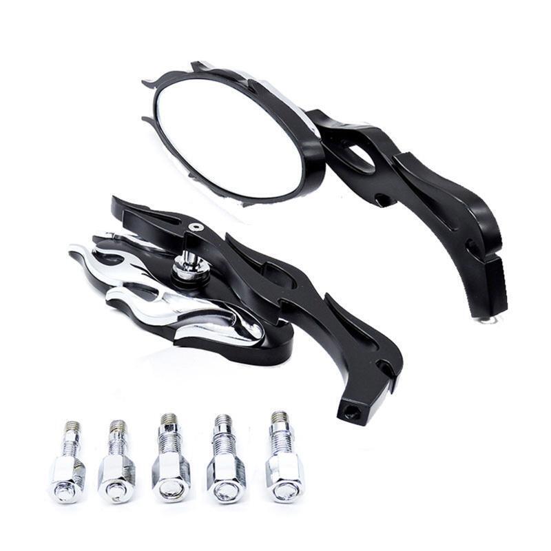 Motorcycle Flame Style Rearview Mirror Universal Motocross Rearview Mirrors