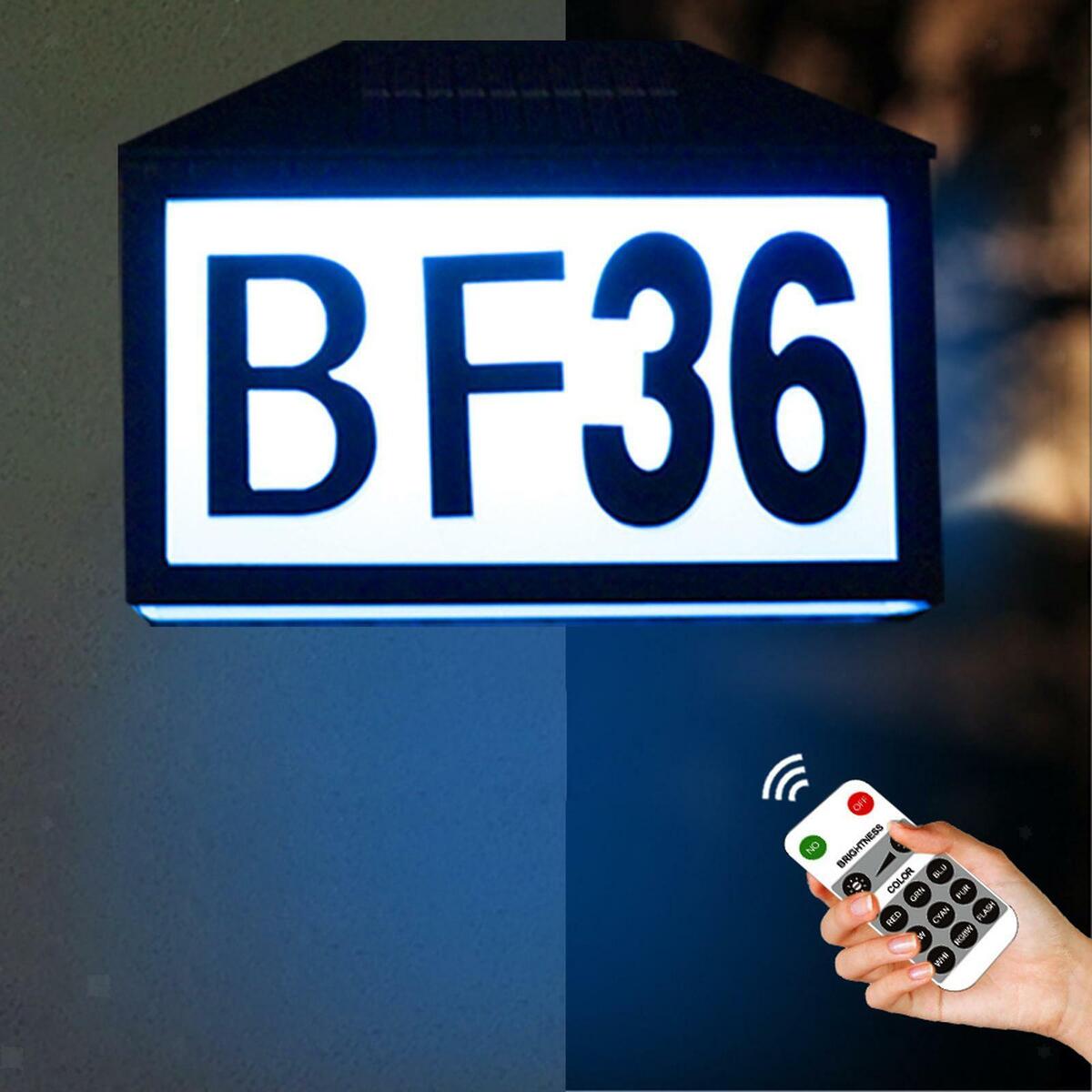 Solar  Plaque House Number Set House Sign Address Light Out