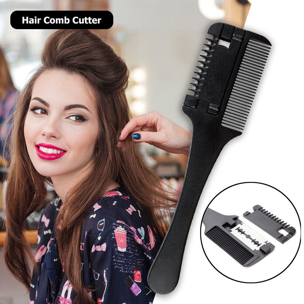 Double Side Haircut Scissors Plastic Hair Comb Cutter Hairdressing Trimmer