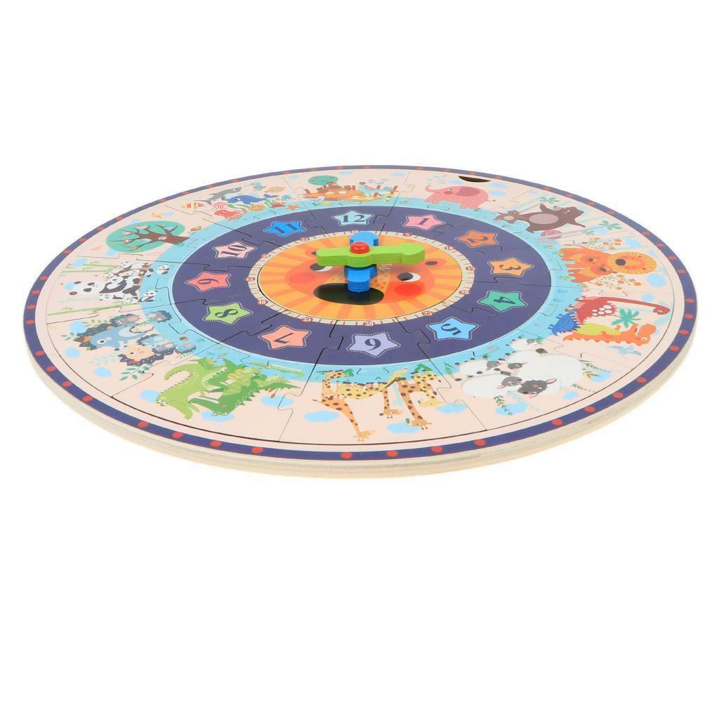 Wooden Jigsaw Puzzle Clock Teaching Clock Blocks  Educational
