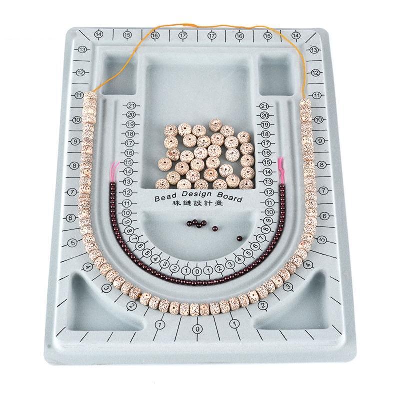 2Pcs Gray Bracelet Design Board Flocking Beaded Board Bracelet Beaded Jewelry