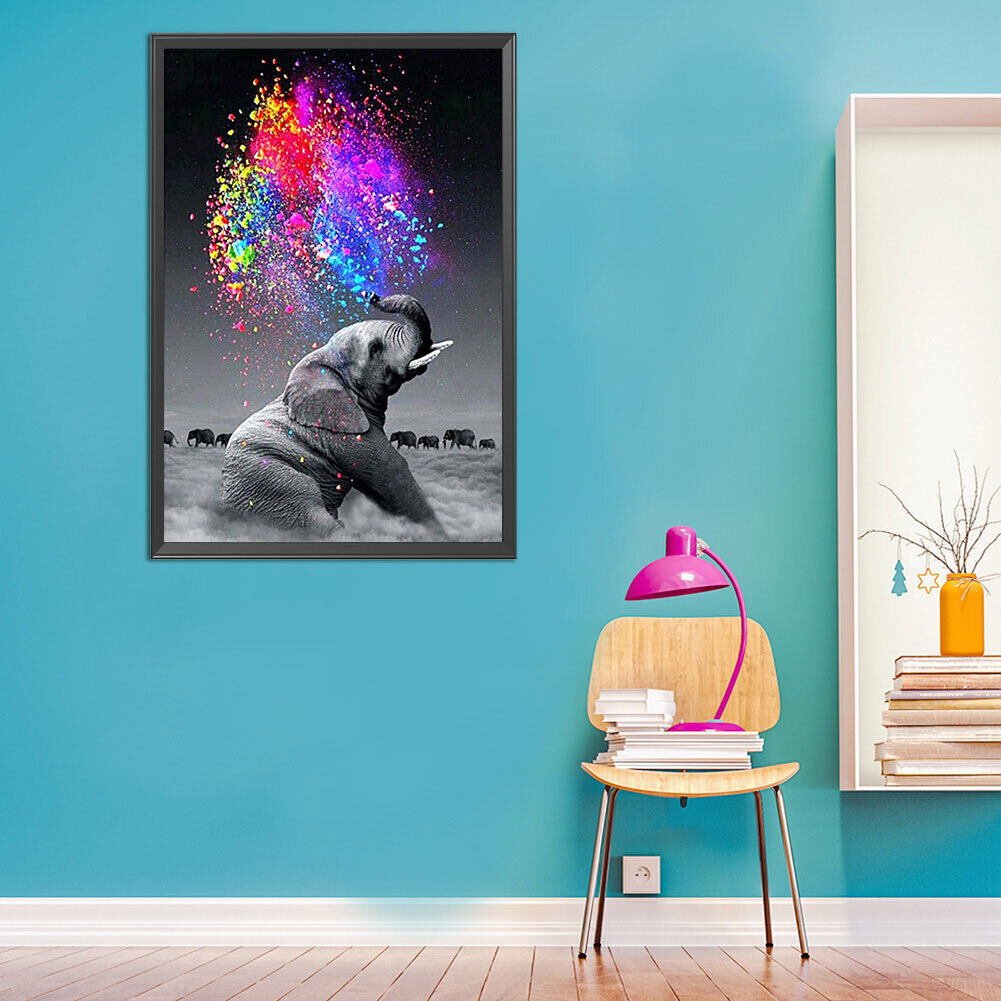 Spray Elephant Oil Paint By Numbers Kits Canvas Picture Wall Art DIY Craft