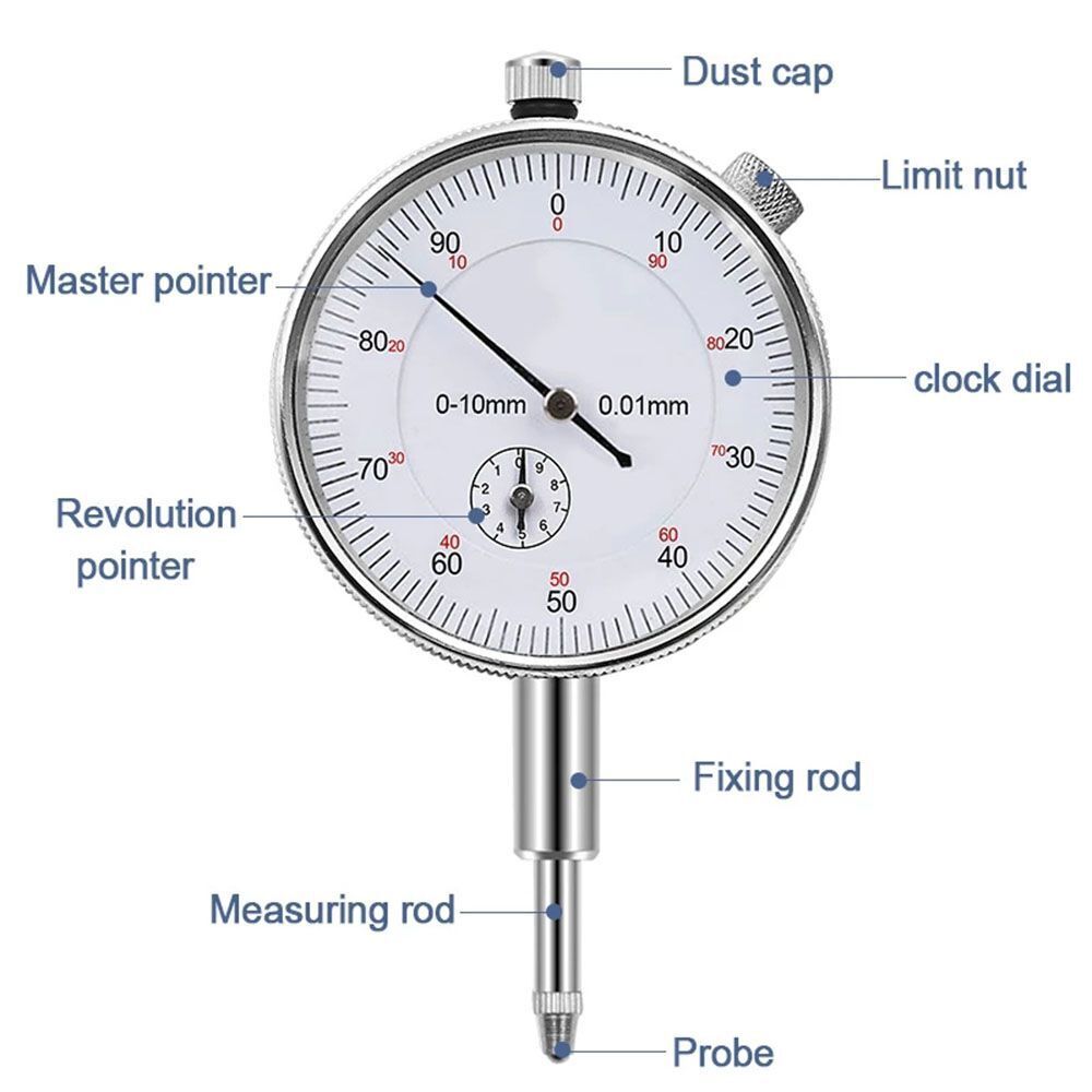 Indicator Gauge 0-10mm Meter Precise Test Gauge Dial & Test Indicators Steel
