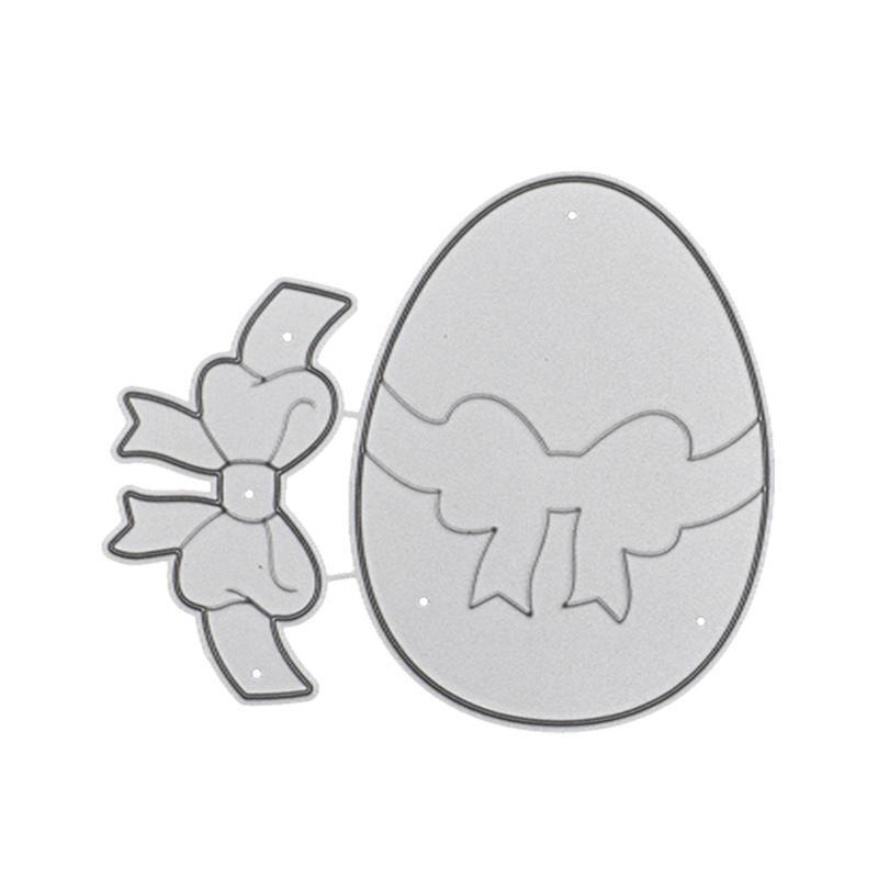 Easter Egg with Bowknot Cutting Dies Stencil DIY Scrapbook Paper Card Template