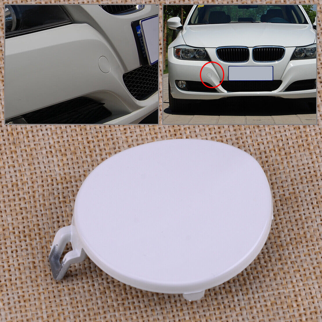Front Bumper White Tow Hook Cover fit for BMW 3 E90 E91 320i xd 323i 51117207299