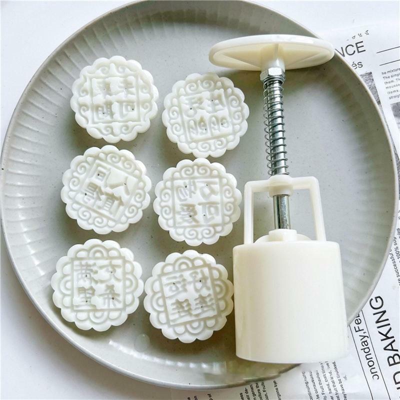 50g Chinese Words Shaped Hand Pressure Mooncake Decorating Gadgets for Mid-Autum