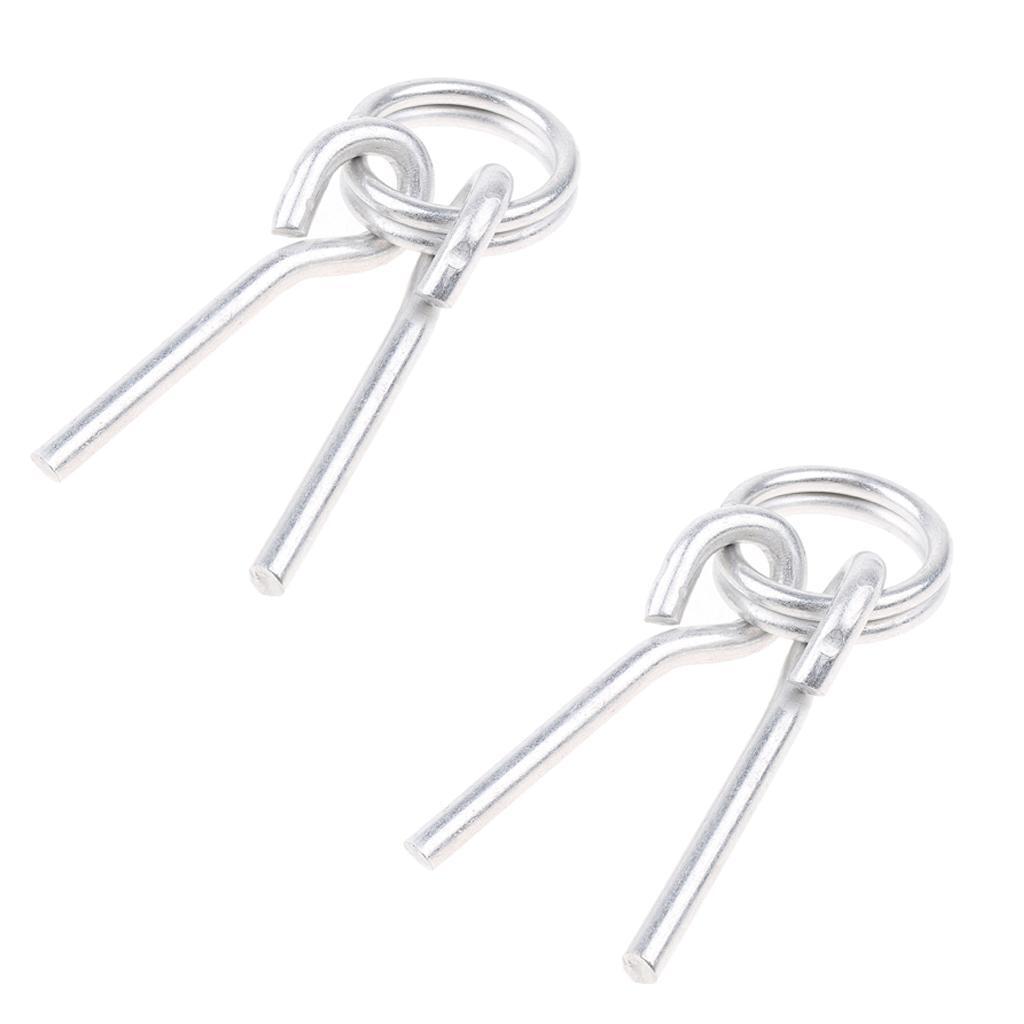 2 Pieces Awning Tent Poles Rings with 2 Pins Fit for Outdoor Camping Hiking