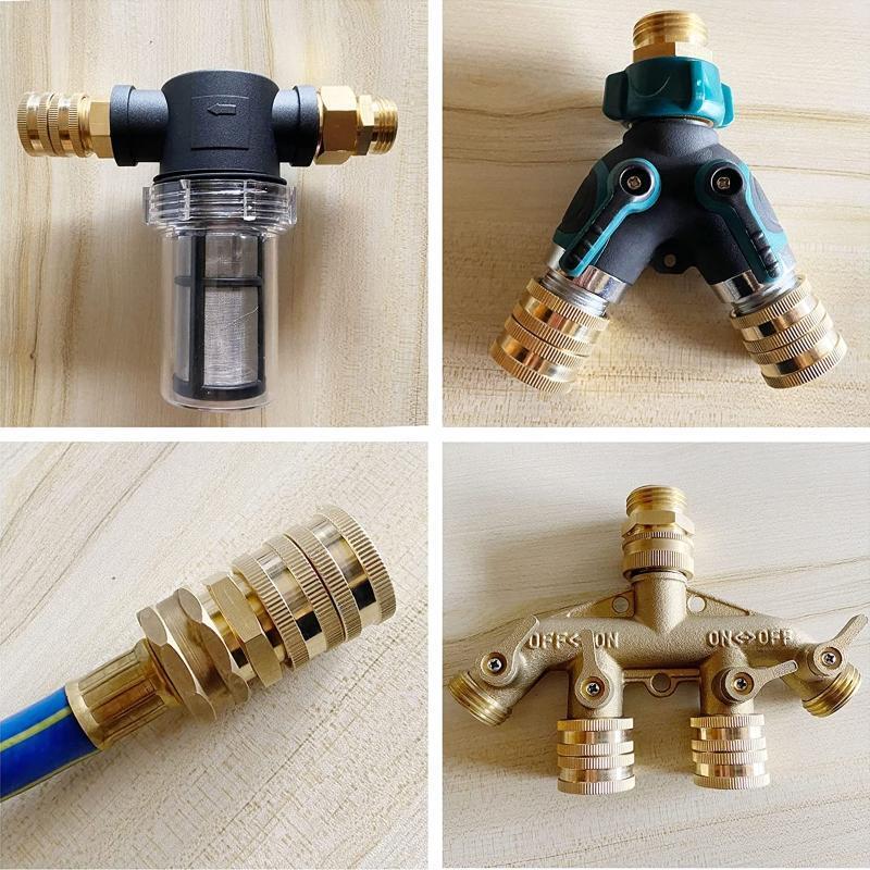 Rustproof 3/4'' Brass Connector Anti Deformed 4 Pieces Adapter with Washers
