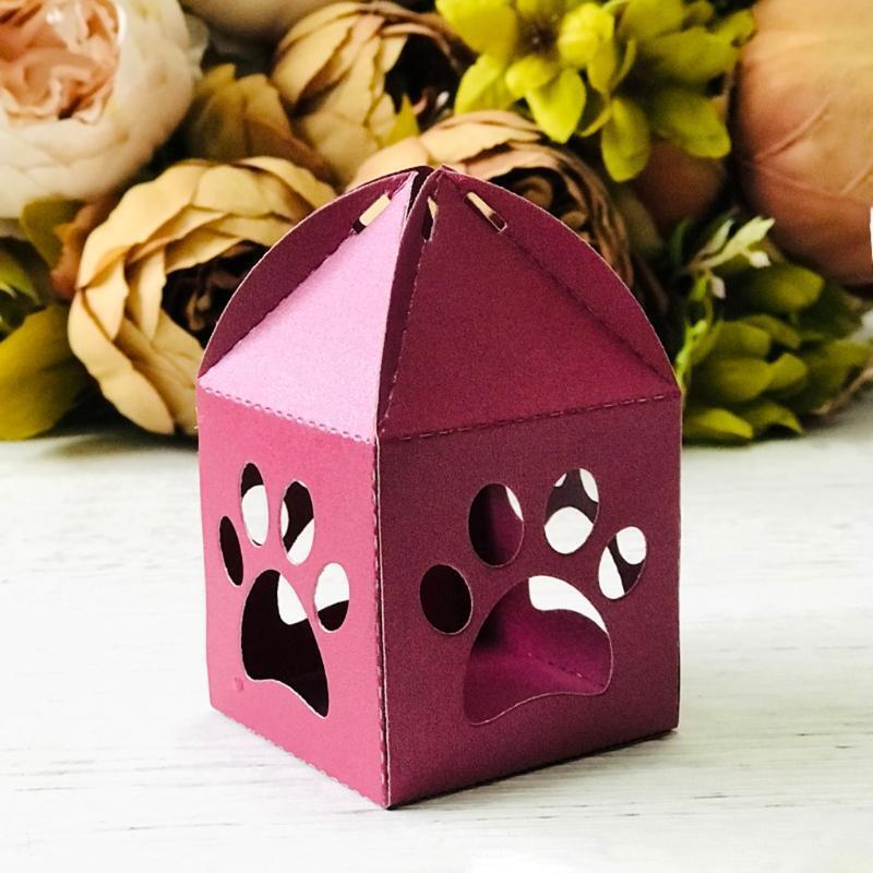 Dog Paw Print Box Metal Cutting Dies Stencil Scrapbooking DIY Album Stamp Paper