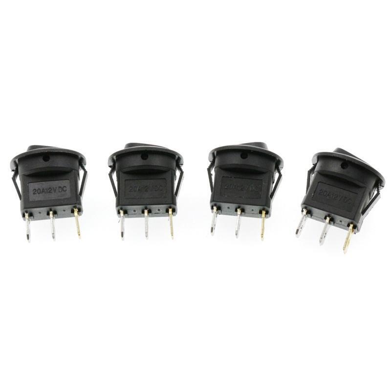 20 Pieces Rocker Round LED Toggle Switches On-Off Switch Blue Green Yelllow Red