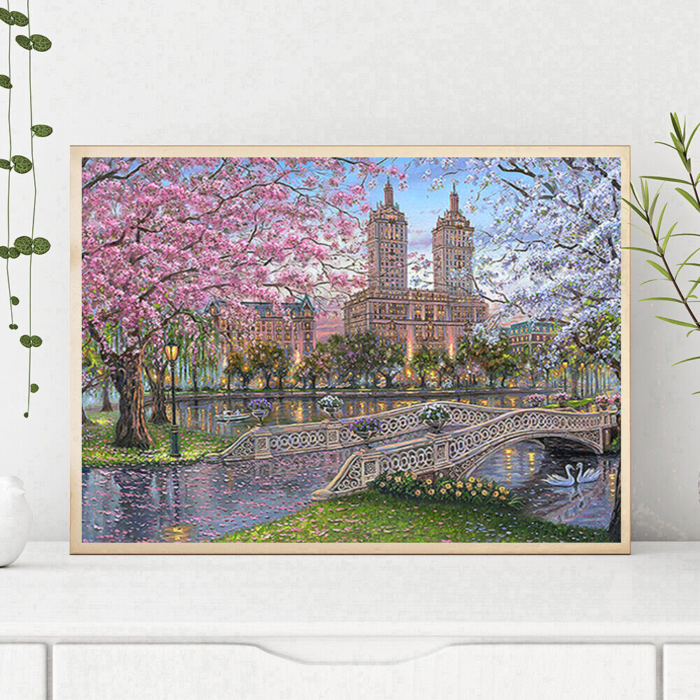 5D DIY Diamond Painted Square Diamond City Blossom ZQF2410