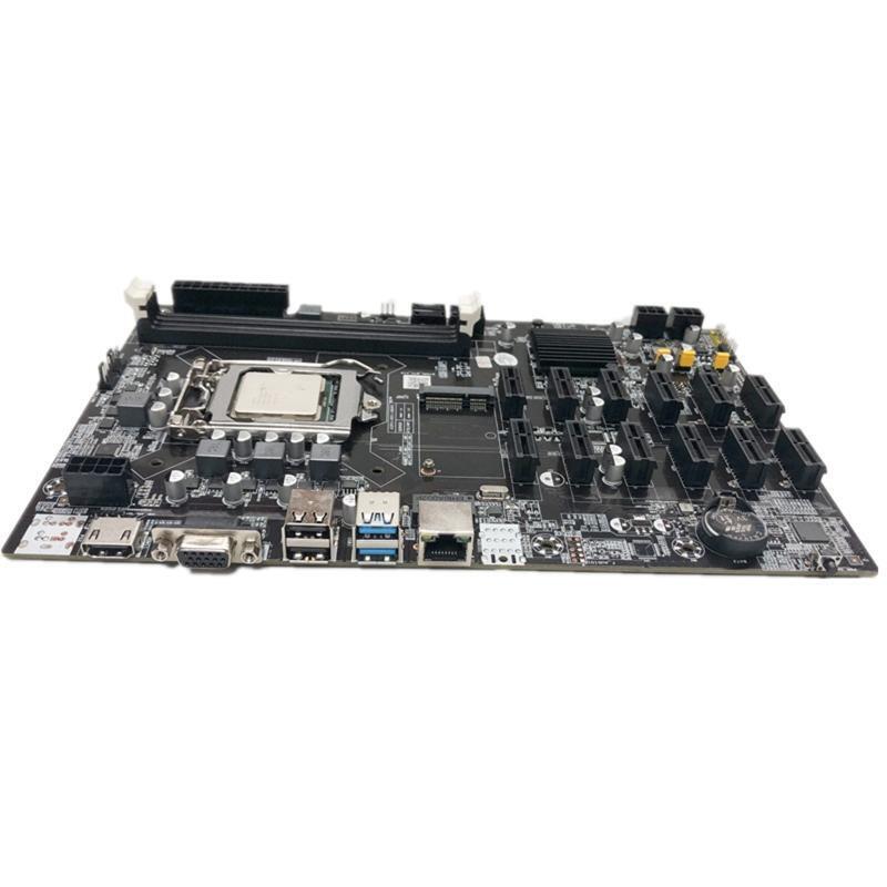 Mining B75 BTC CPU Motherboard Set 12 PCI-E Slots DDR3 Memory LGA 1155 USB3.0